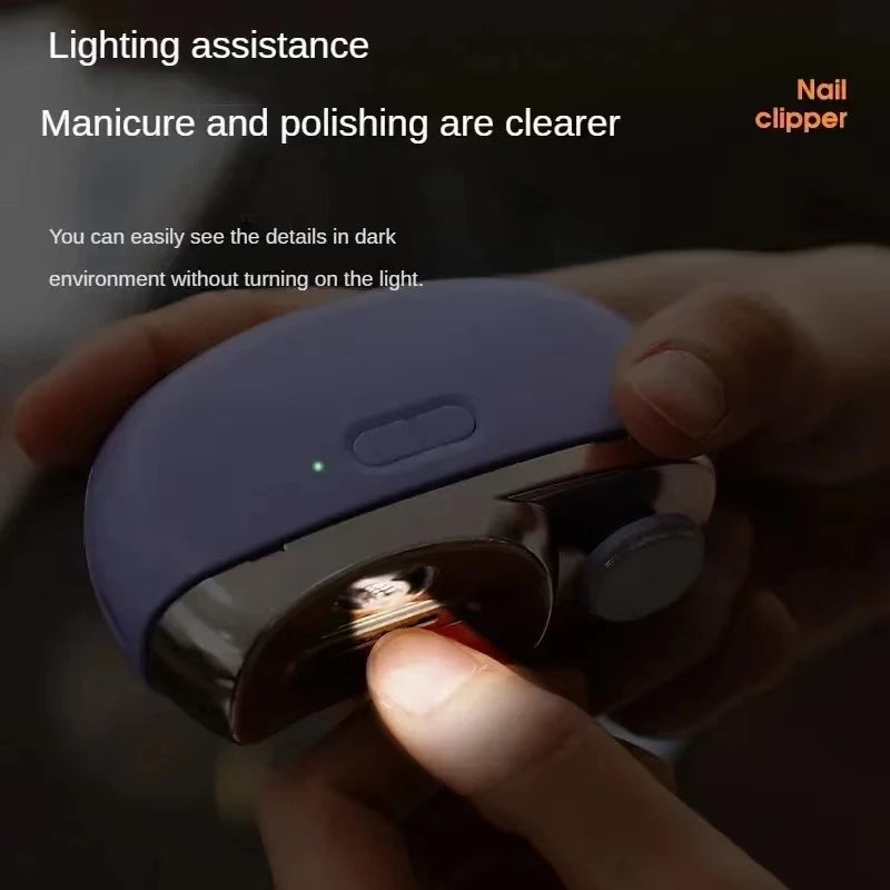 Electric Nail Clipper Greenly Hub™ featuring a built-in light for safe and accurate nail trimming