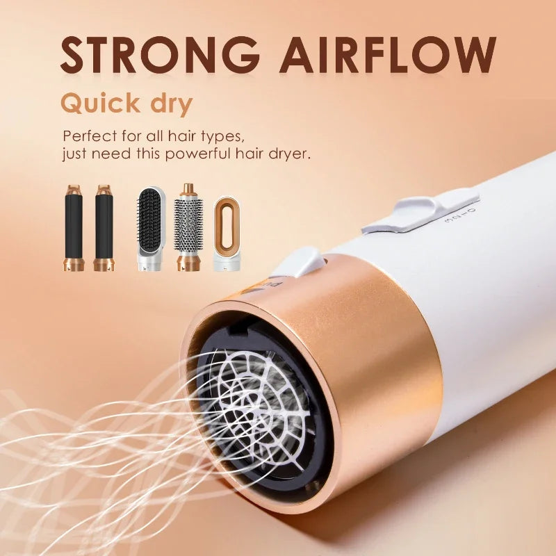 5 in 1 Hair Dryer Greenly Hub™. Comb set professional: сurling iron hair, straightener, hair styling , hair dryer curling