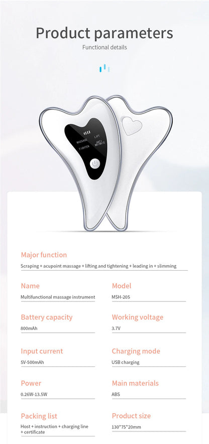 Face And Neck Massager with dual-mode vibrating heating tool Greenly Hub™