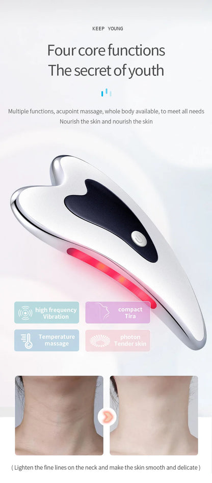 Face And Neck Massager with dual-mode vibrating heating tool Greenly Hub™